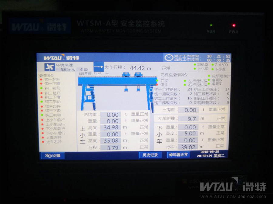 龍門吊監控系統顯示界面